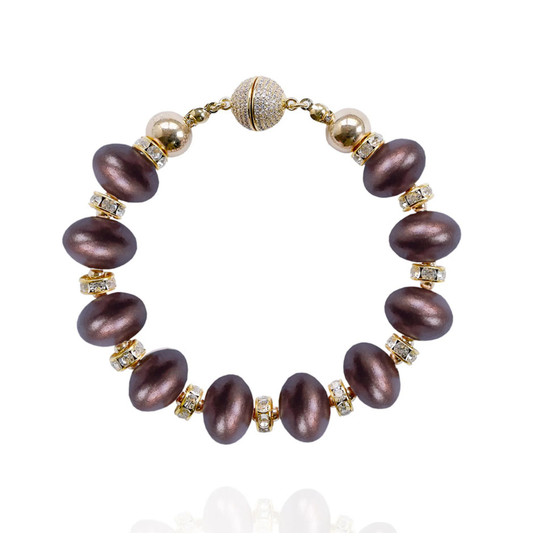 Mika Beaded Bracelet - Chocolate Cherry