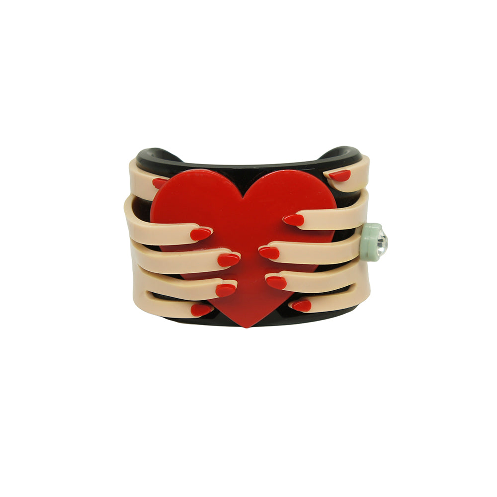 Heart & Hands Acrylic Cuff Bracelet