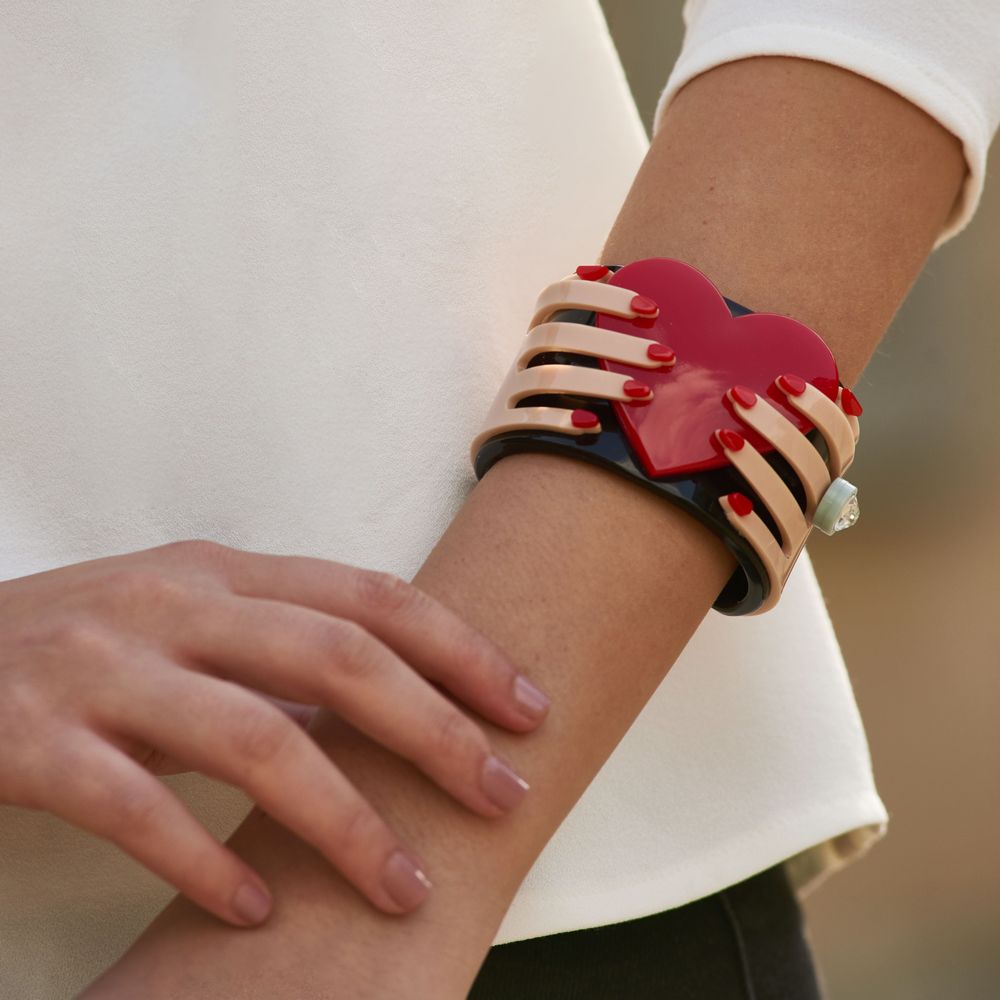 Heart & Hands Acrylic Cuff Bracelet