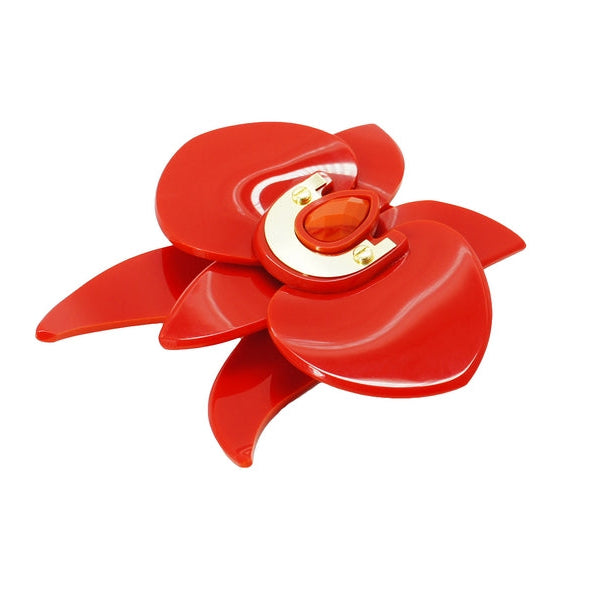 Orchid Brooch - Red