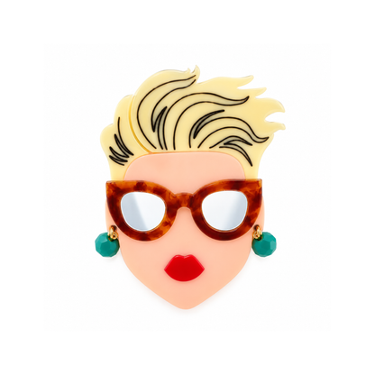 Gissinha Pop Art Portrait Brooch