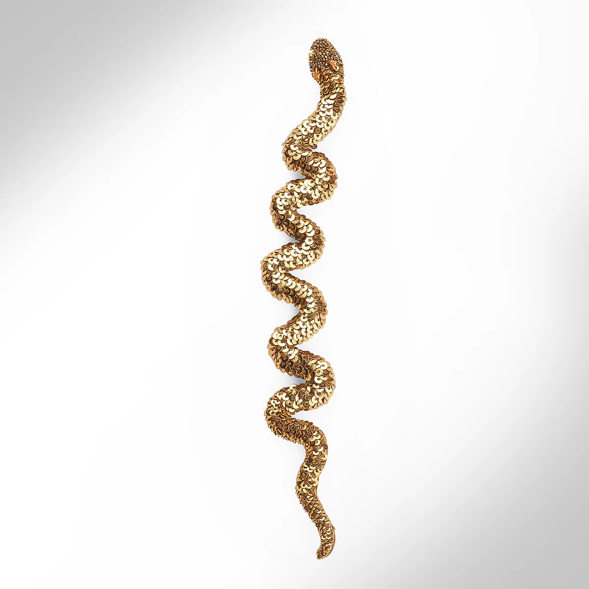Nagini Elongated Snake Brooch - Gold