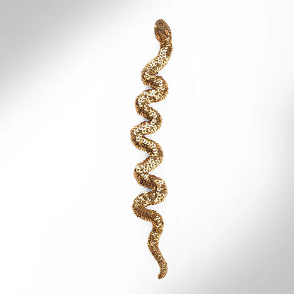Nagini Elongated Snake Brooch - Gold