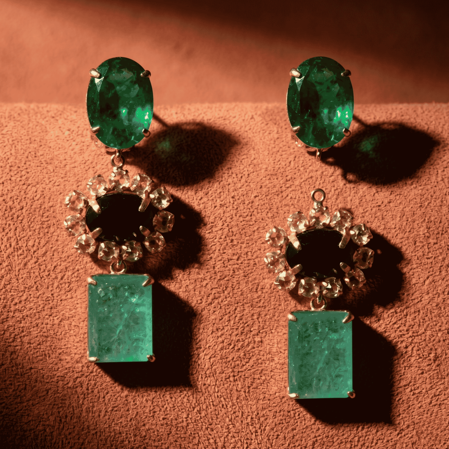 Britton Drop Earrings - Onyx & Green Fluorite
