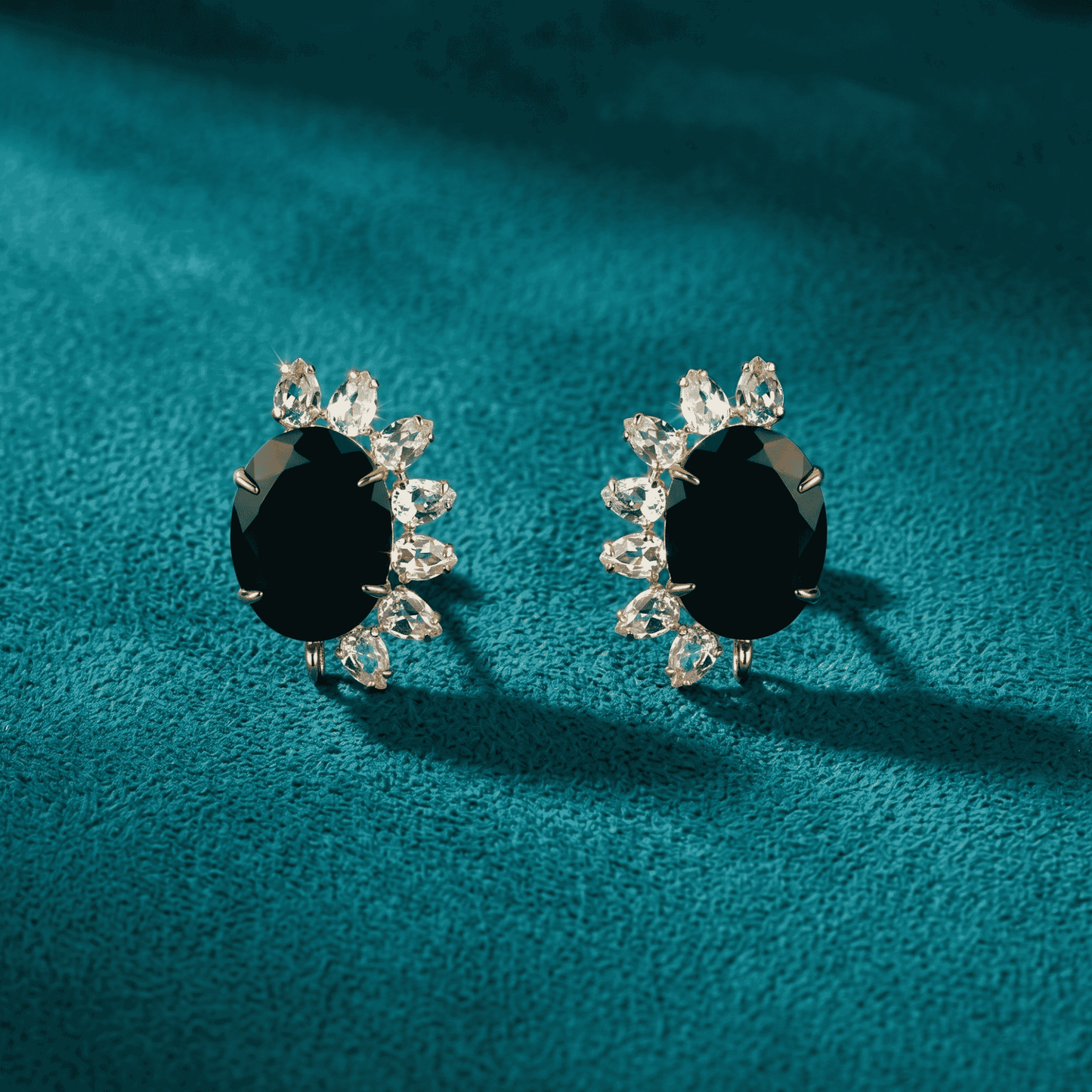 Krista Drop Earrings - Red Agate & Onyx