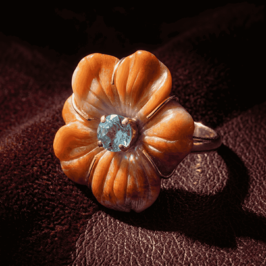 Persephone Floral Cocktail Ring - Orange