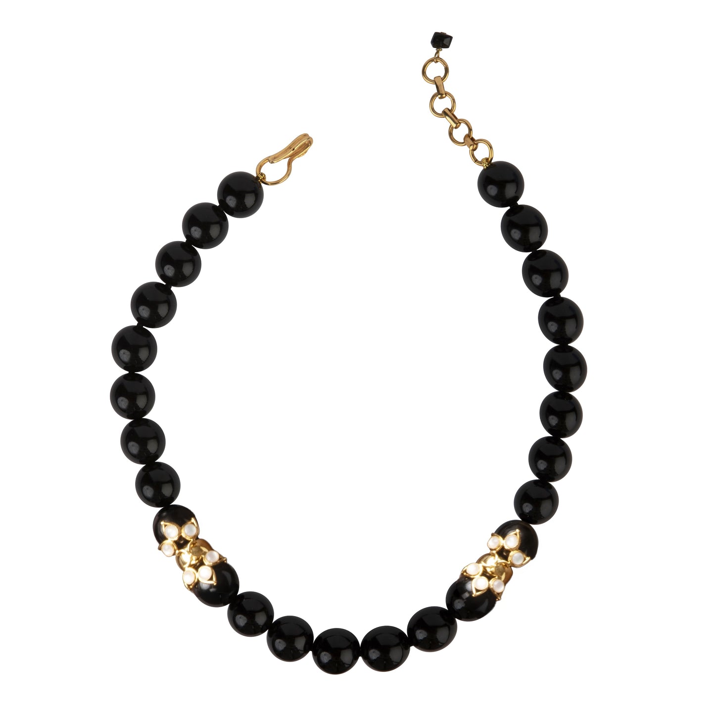 Mona Necklace - Onyx & Mother of Pearl