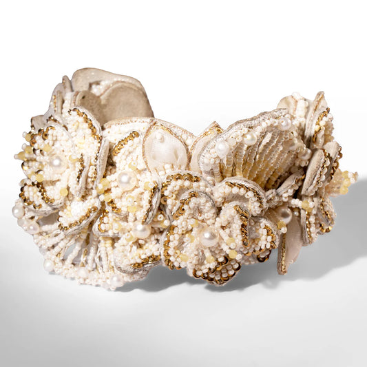 Padma Floral Cuff Bracelet - Ivory