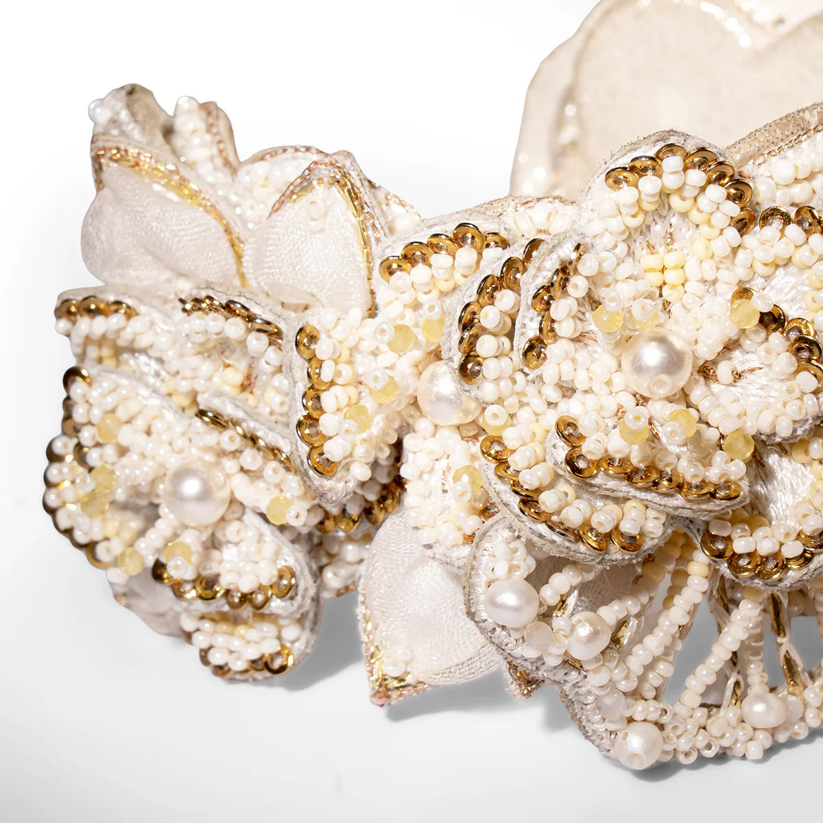 Padma Floral Cuff Bracelet - Ivory