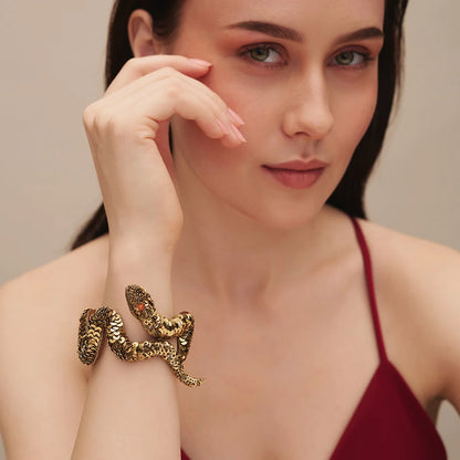 Nagini Sequined Snake Bracelet - Gold