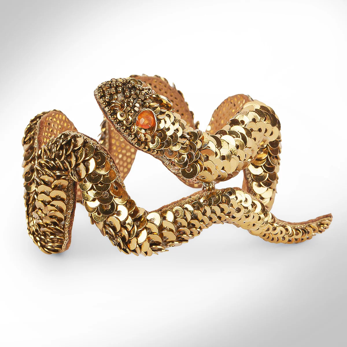 Nagini Sequined Snake Bracelet - Gold