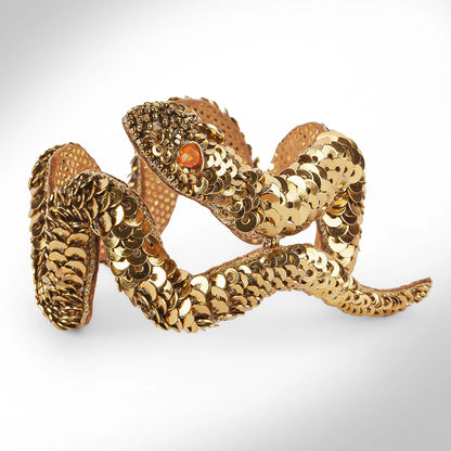 Nagini Sequined Snake Bracelet - Gold