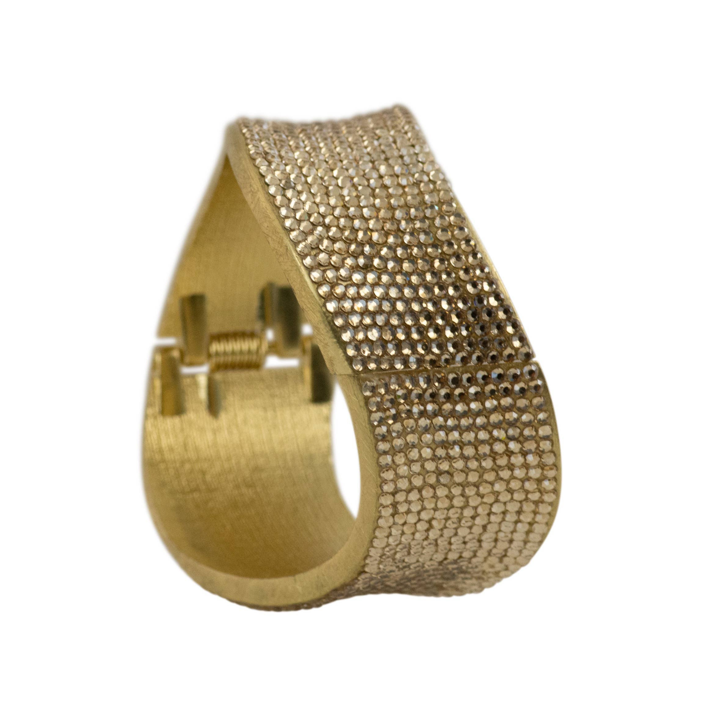 Inspiration Curved Crystal Bangle Bracelet - Gold
