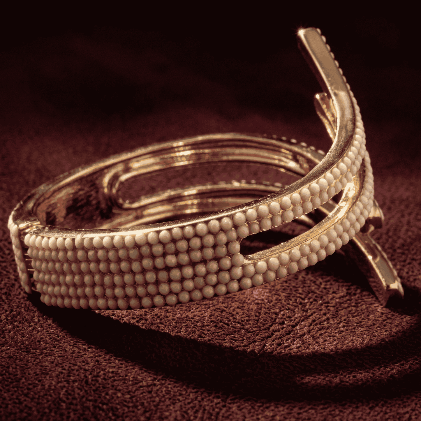 All the King's Horses Crystal Bangle Bracelet - White