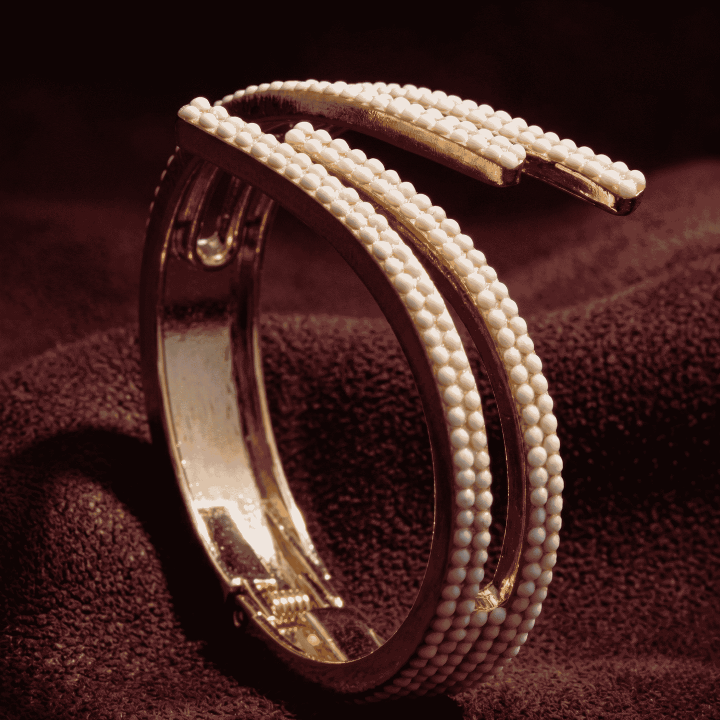 All the King's Horses Crystal Bangle Bracelet - White