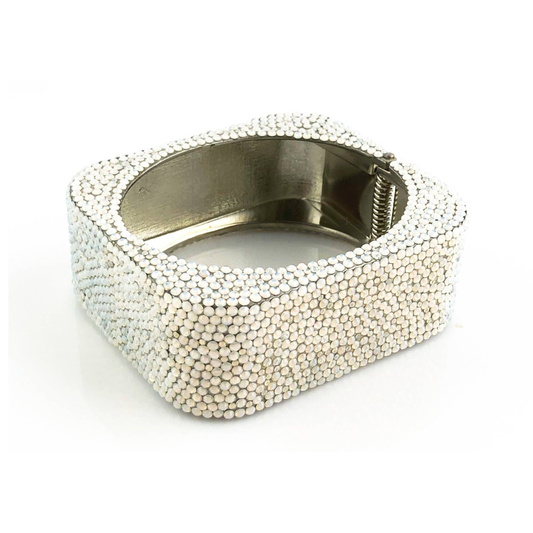 Feelin' Fine Spirits Square Crystal Bangle Bracelet - White