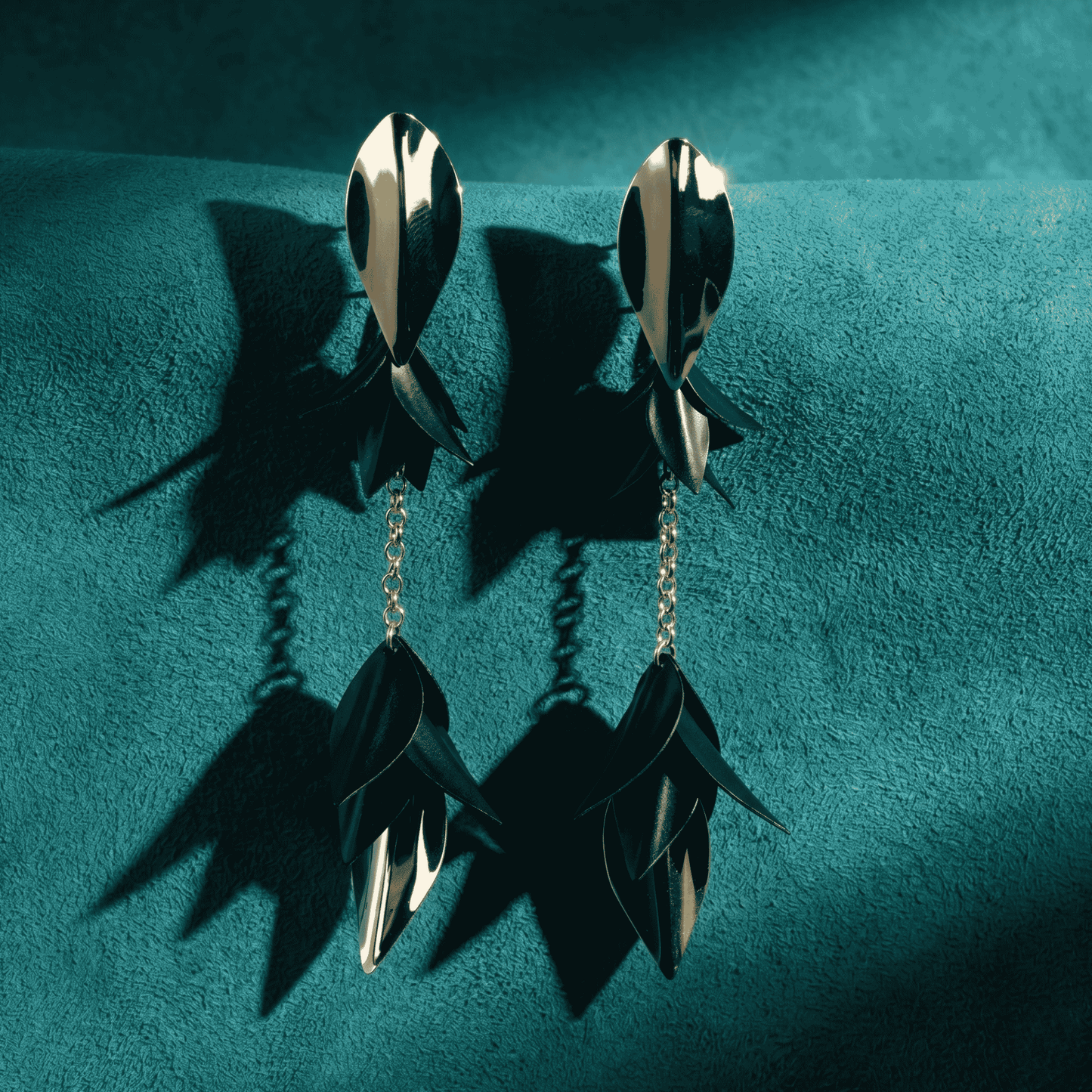 Wild Love Dangle Earrings - Black & Gold