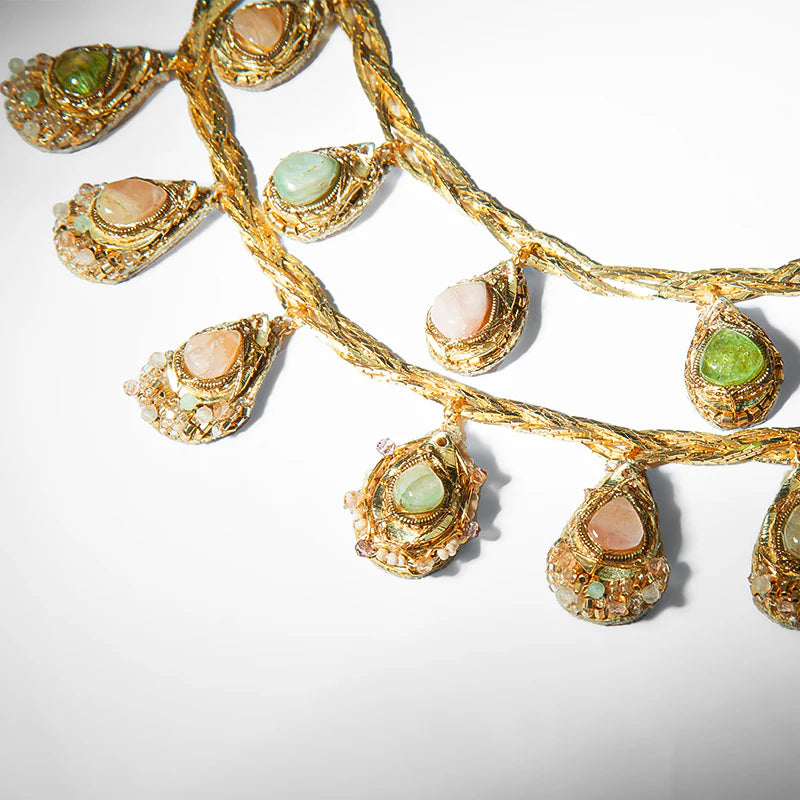 Rema Layered Teardrop Necklace - Pastel Multi