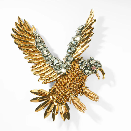 Eagle Beaded Brooch - Gold