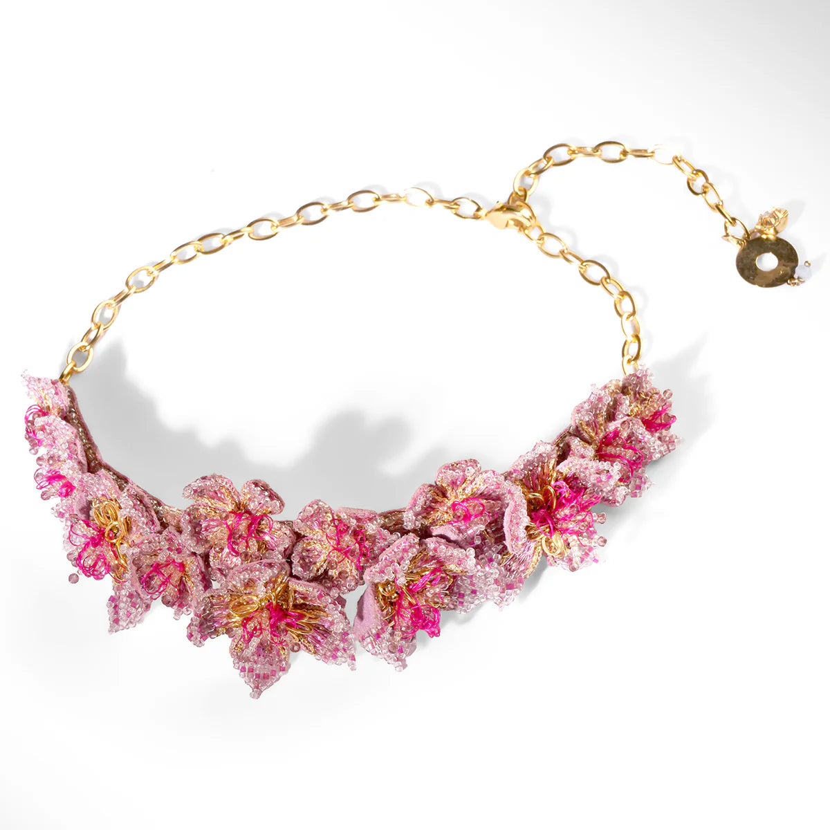 Adva Floral Necklace - Fuchsia