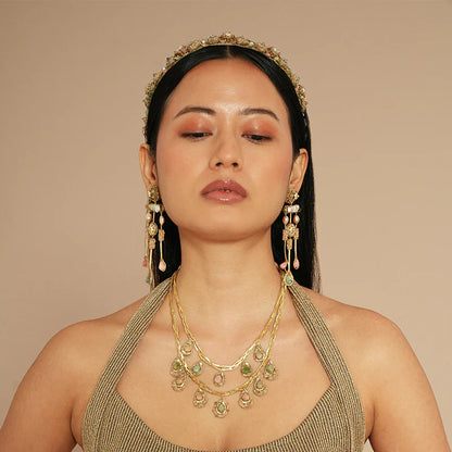 Rema Layered Teardrop Necklace - Pastel Multi