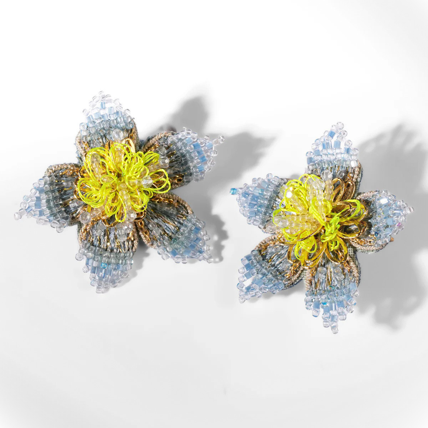 Adva Floral Stud Earrings - Blue