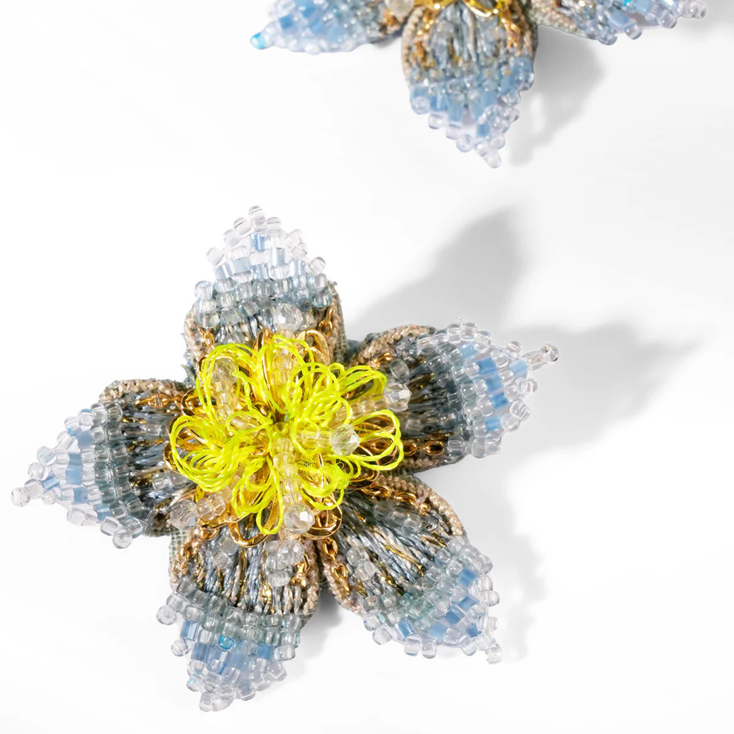 Adva Floral Stud Earrings - Blue