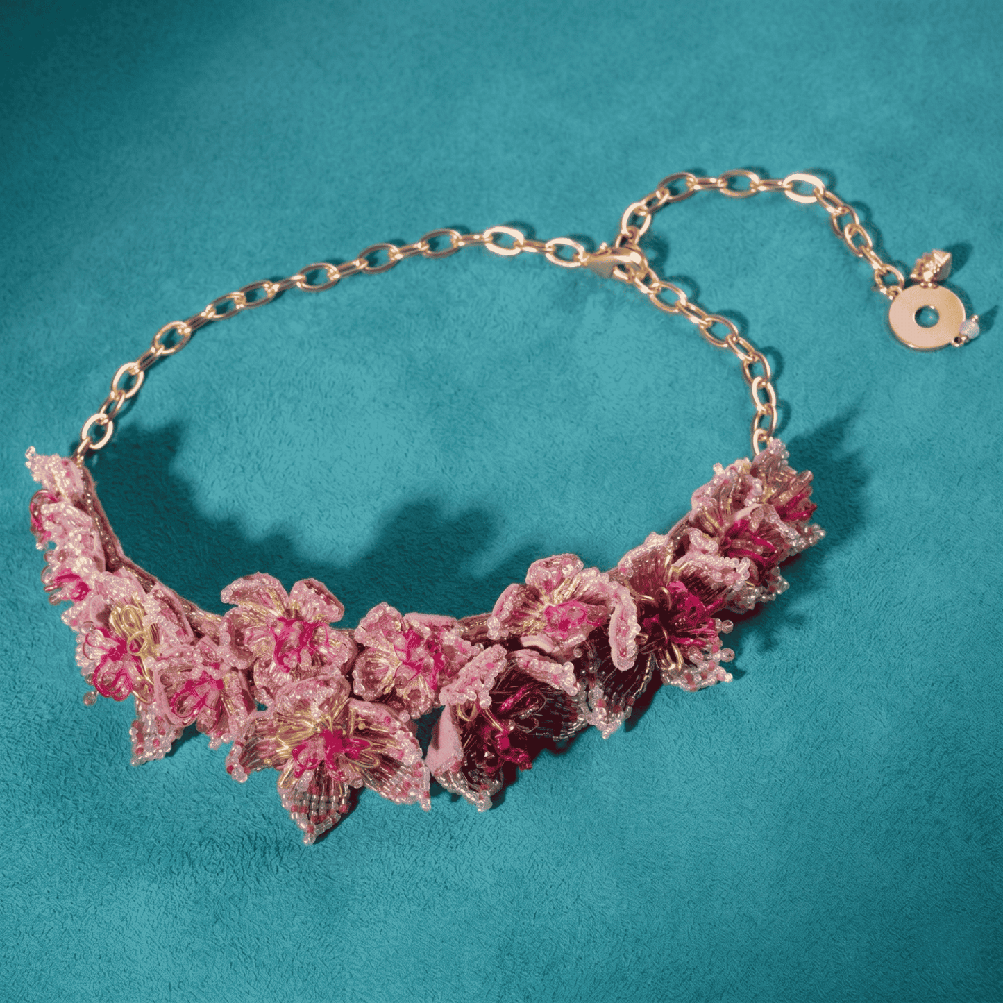 Adva Floral Necklace - Fuchsia