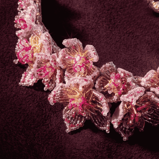 Adva Floral Necklace - Fuchsia