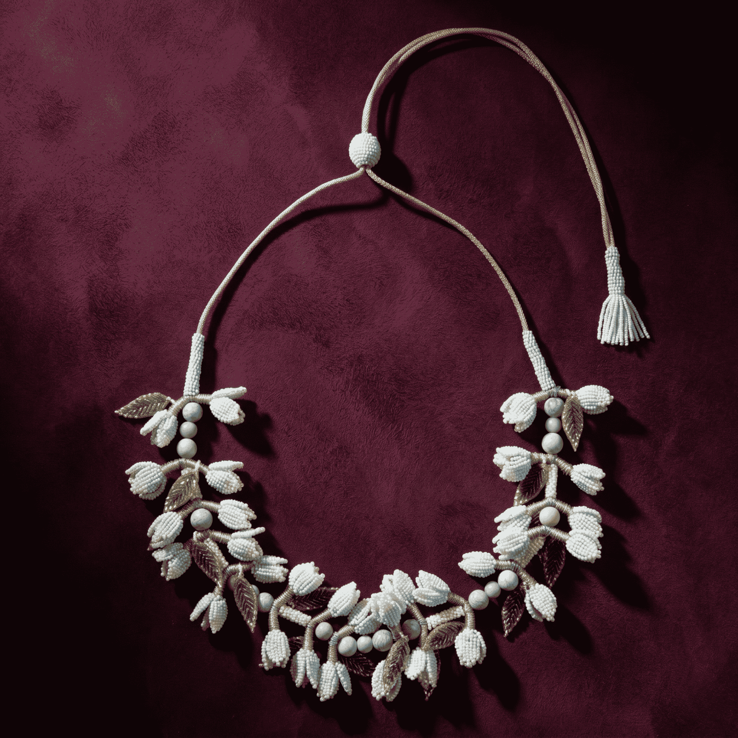 Ivana Floral Collar Necklace - Baby Blue