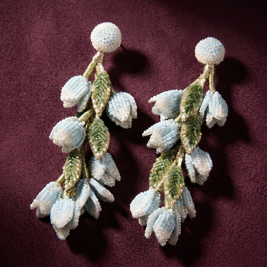Madelief Bud Cascade Earrings - Baby Blue