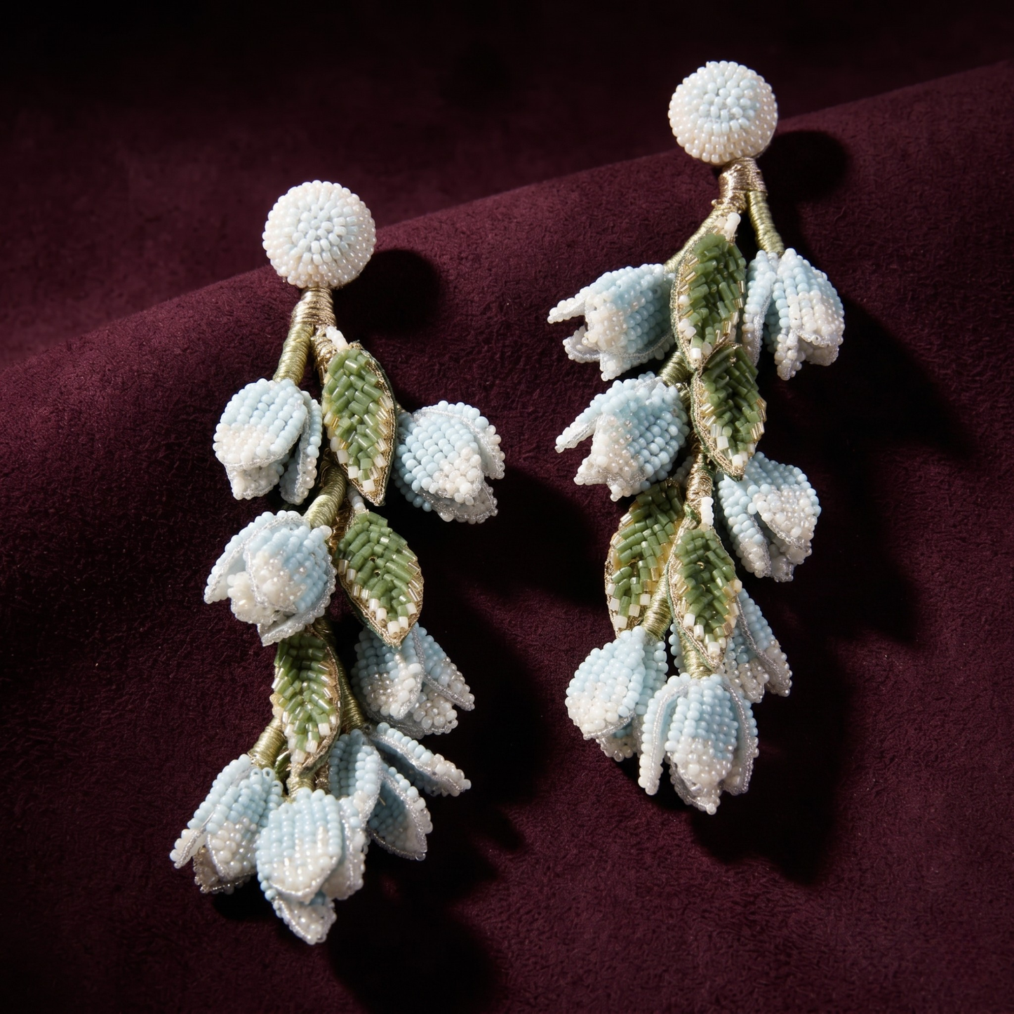 Madelief Bud Cascade Earrings - Baby Blue
