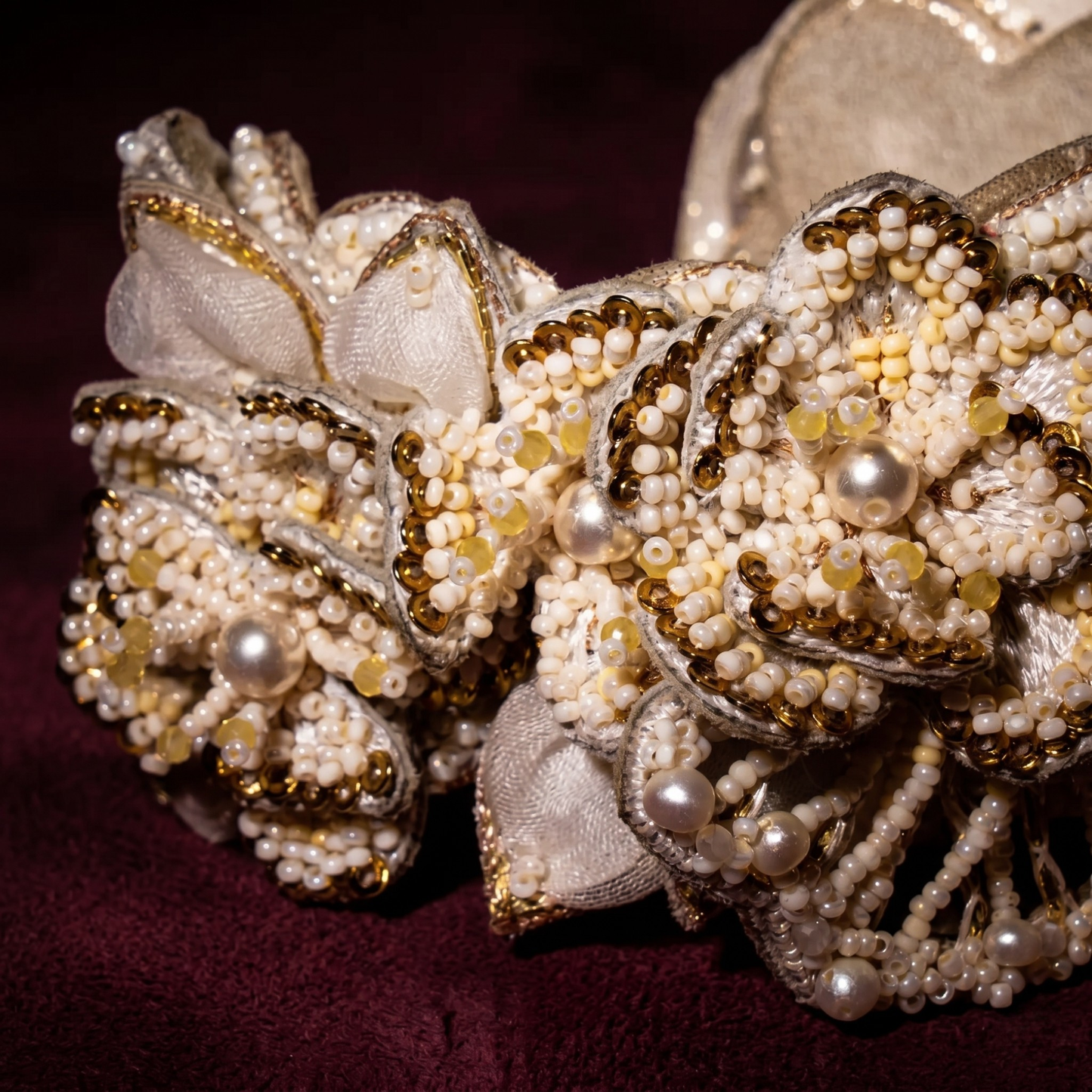 Padma Floral Cuff Bracelet - Ivory