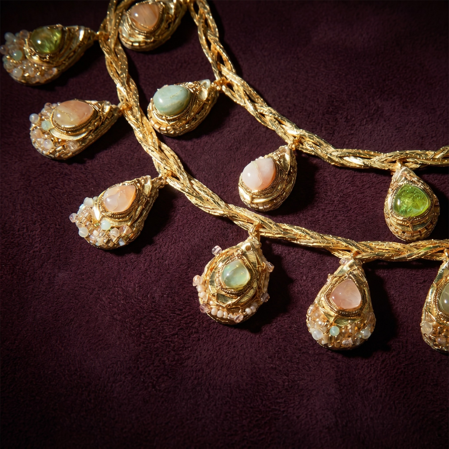 Rema Layered Teardrop Necklace - Pastel Multi