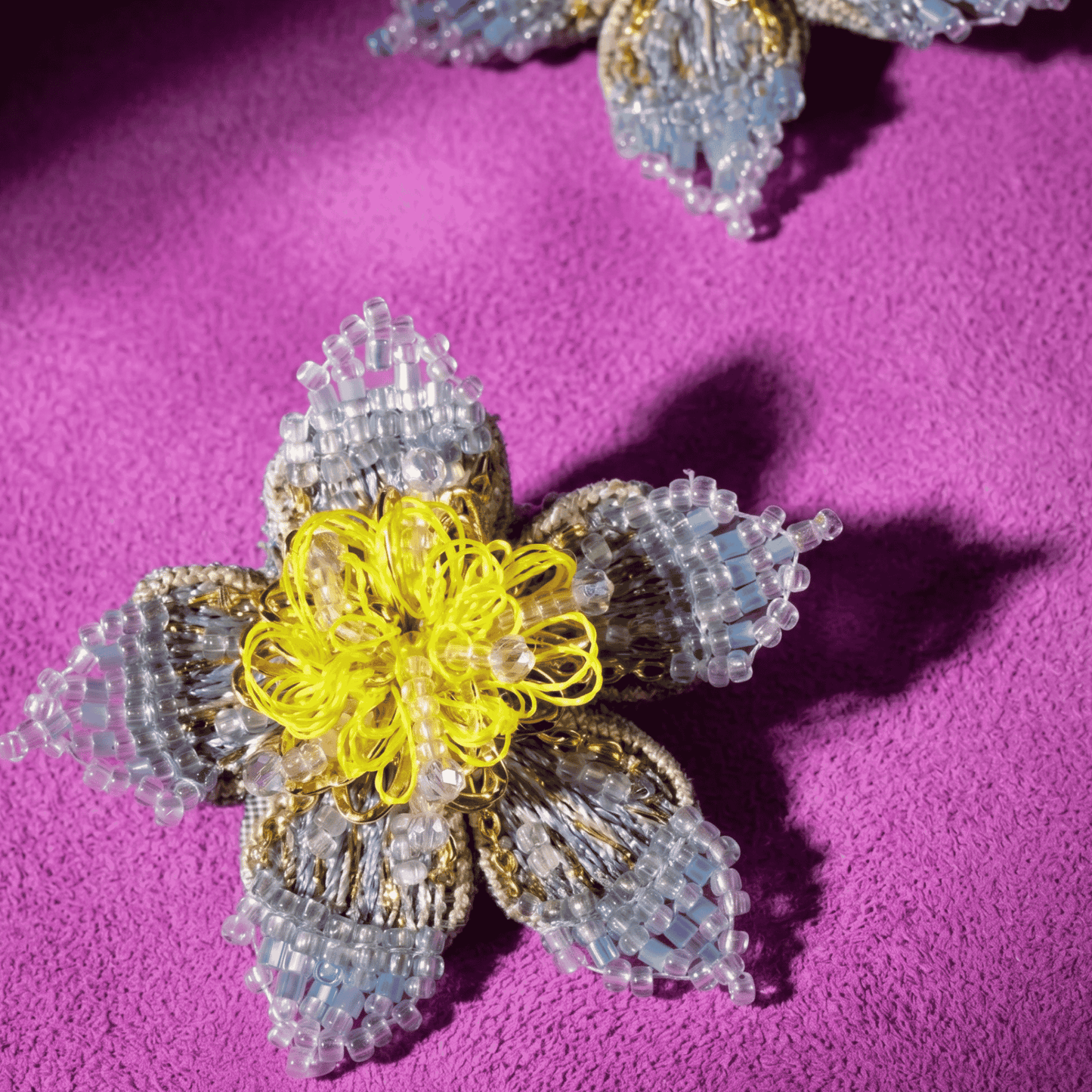 Adva Floral Stud Earrings - Blue
