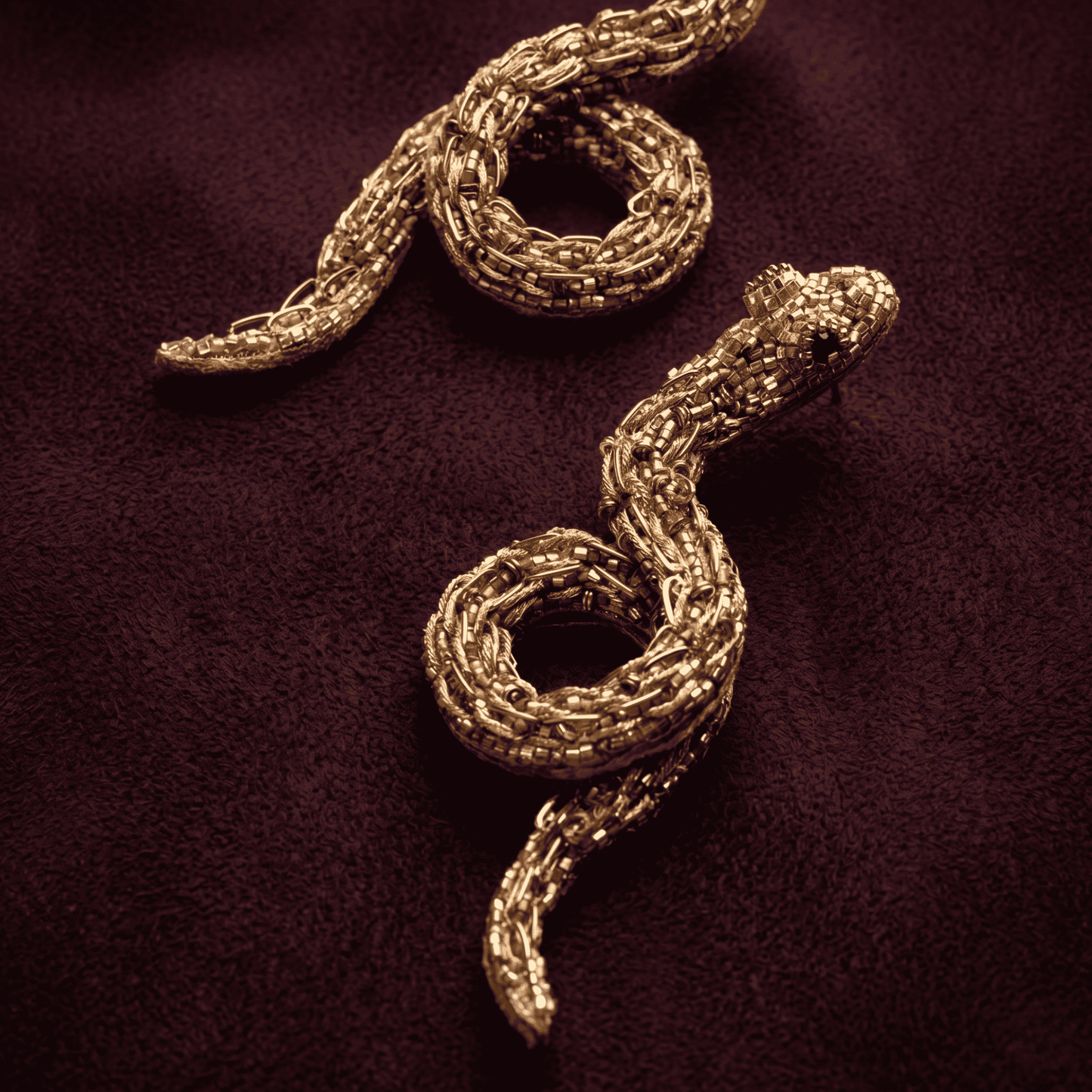 Boa Beaded Earrings - Gold