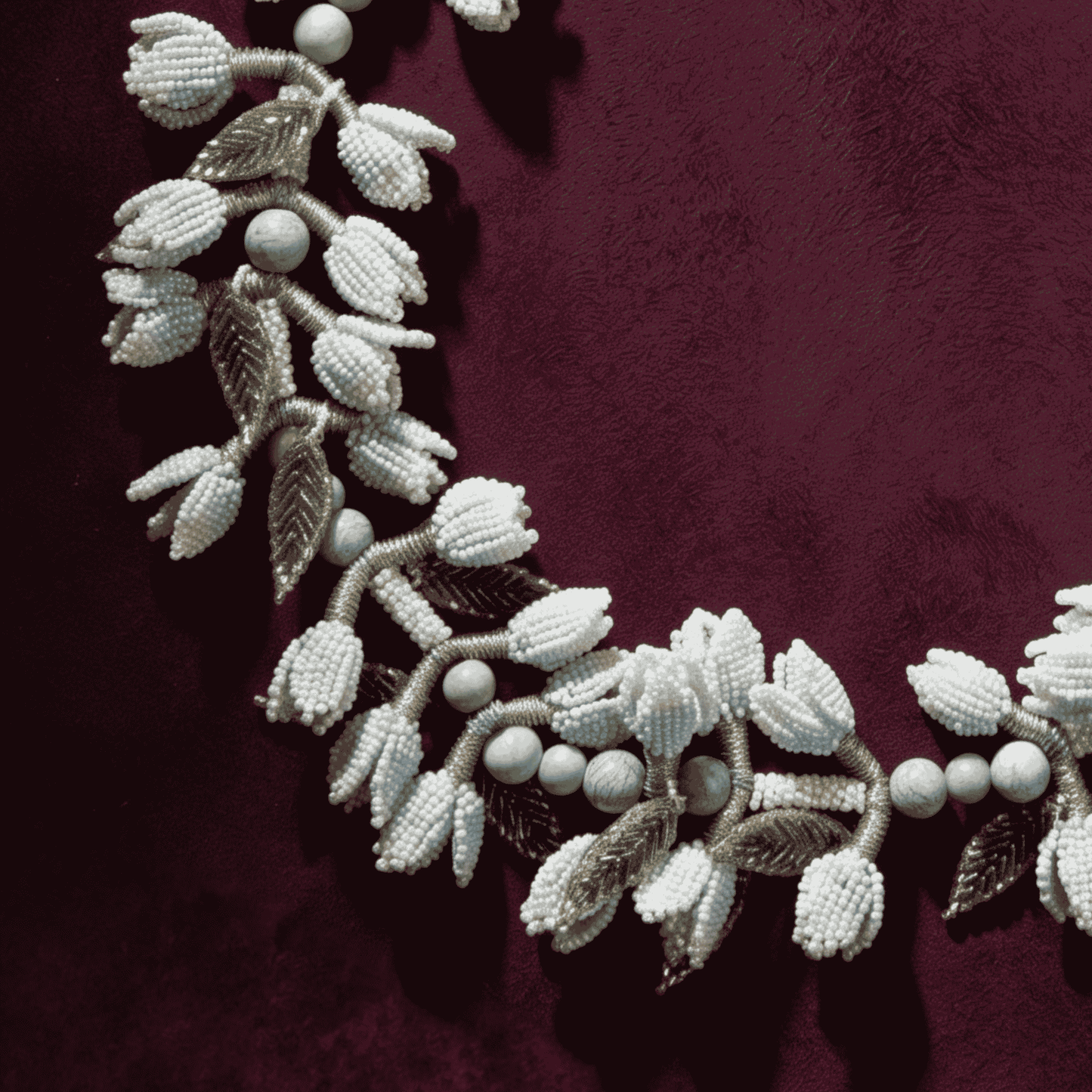 Ivana Floral Collar Necklace - Baby Blue