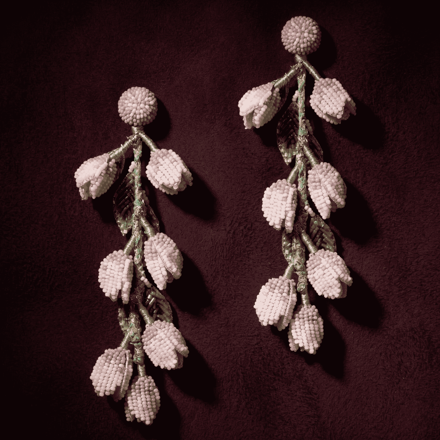 Madelief Bud Cascade Earrings - Baby Pink