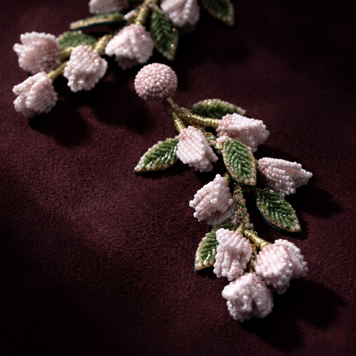 Madelief Bud Cascade Earrings - Baby Pink