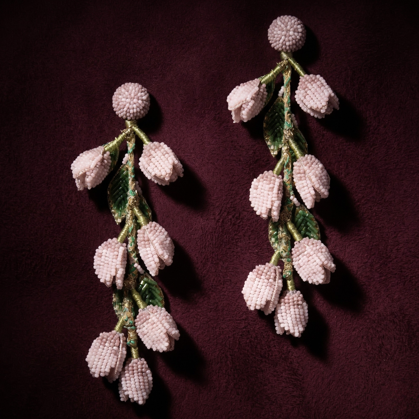 Madelief Bud Cascade Earrings - Baby Pink