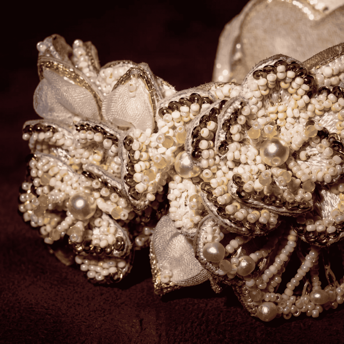 Padma Floral Cuff Bracelet - Ivory