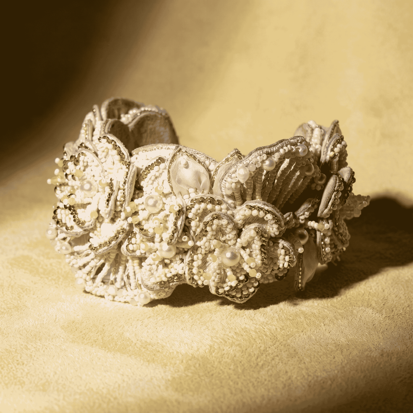 Padma Floral Cuff Bracelet - Ivory