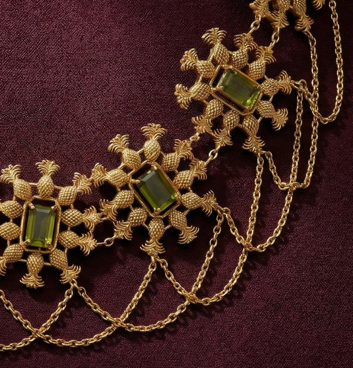 Pina Necklace - Green Topaz & Gold