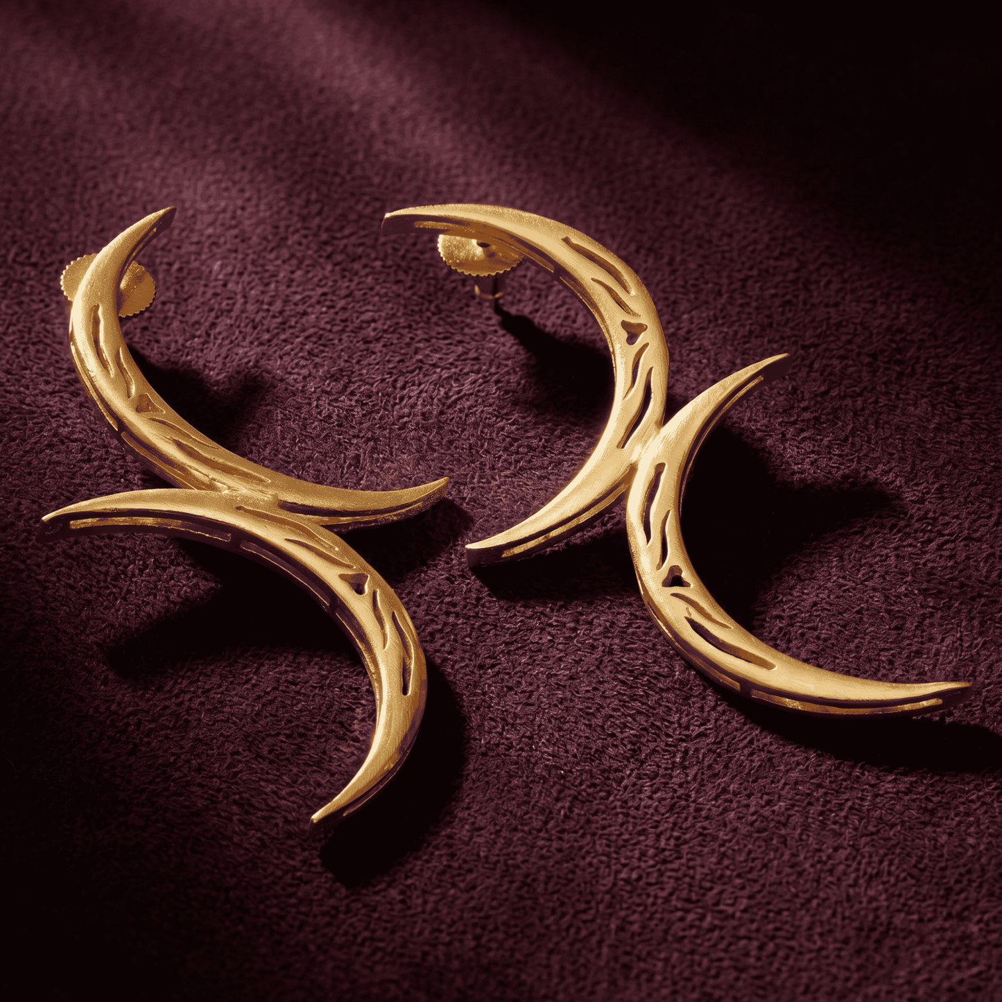 Tila Gold Crescent Earrings