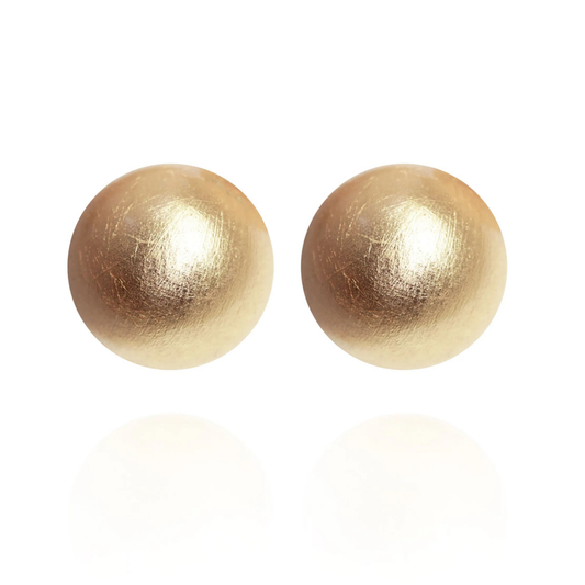 Gaia Glam Oversized Dome Stud Earrings - Plated Sun