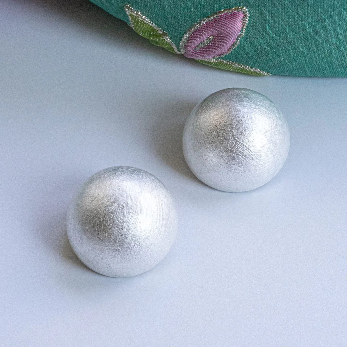 Gaia Glam Oversized Dome Stud Earrings - Moonlite Shimmer
