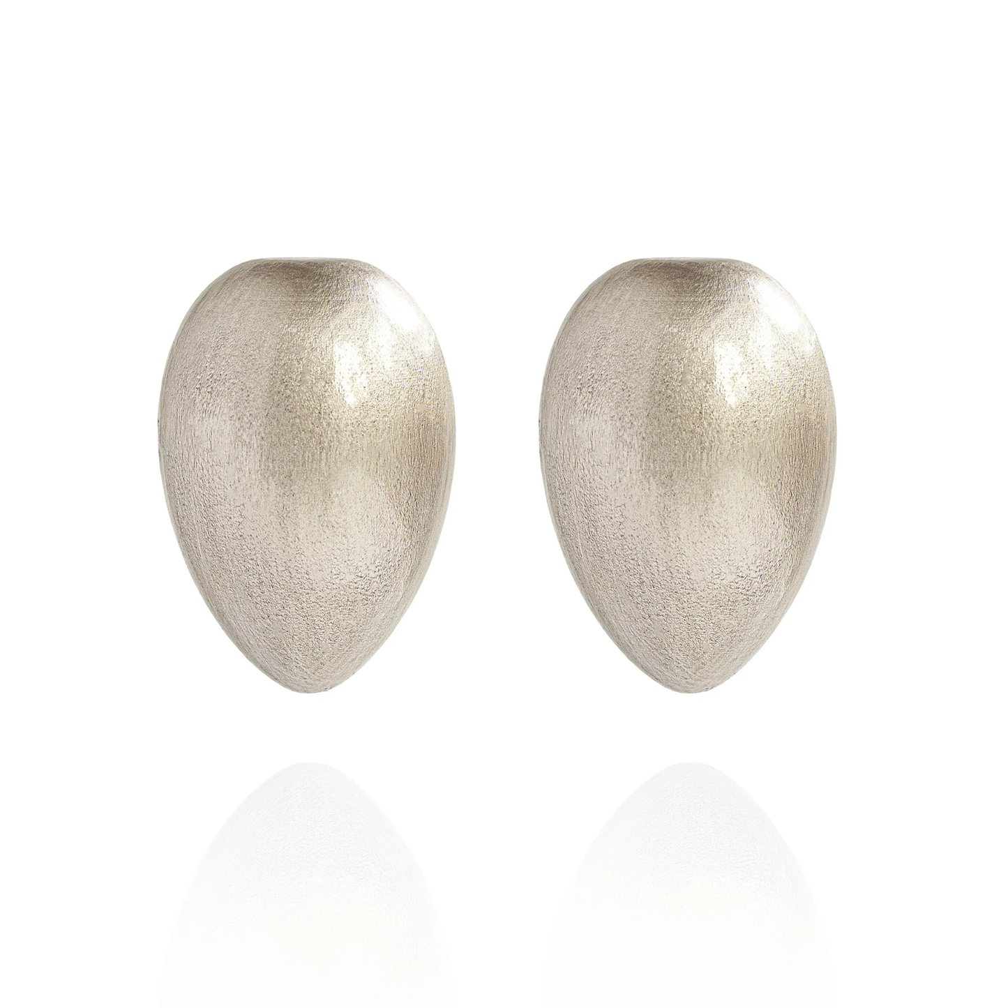 Juno Oversized Bombe Stud Earrings - Platinum Glow