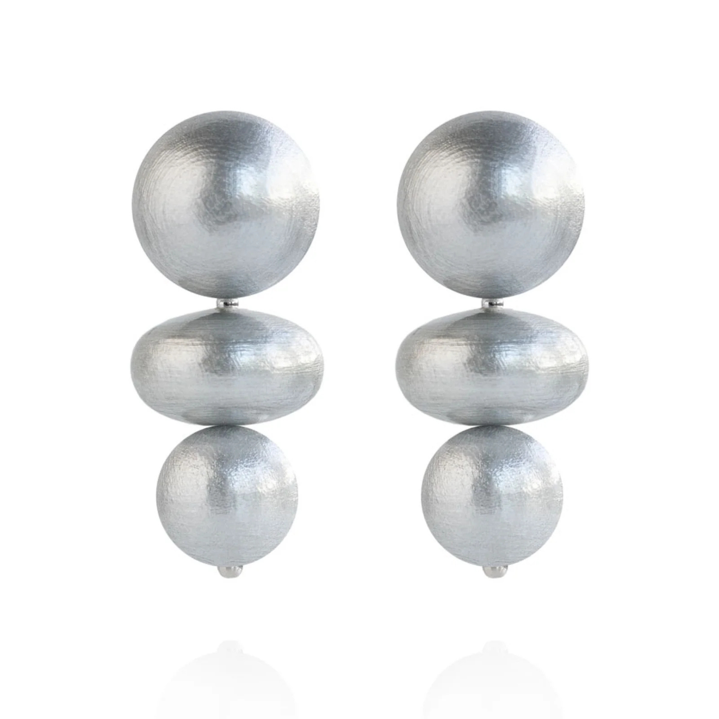 Nola Triple Bead Drop Earrings - Cloudy Sky