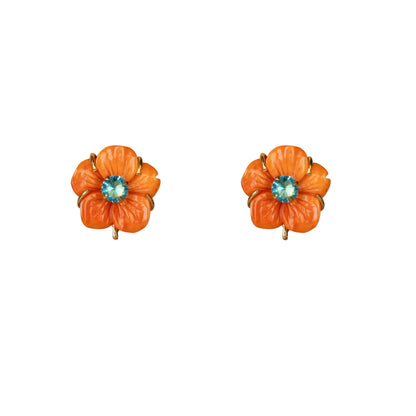 Persephone Floral Cascade Earrings - Orange