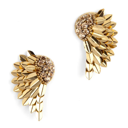Perry Metallic Wing Earrings - Gold